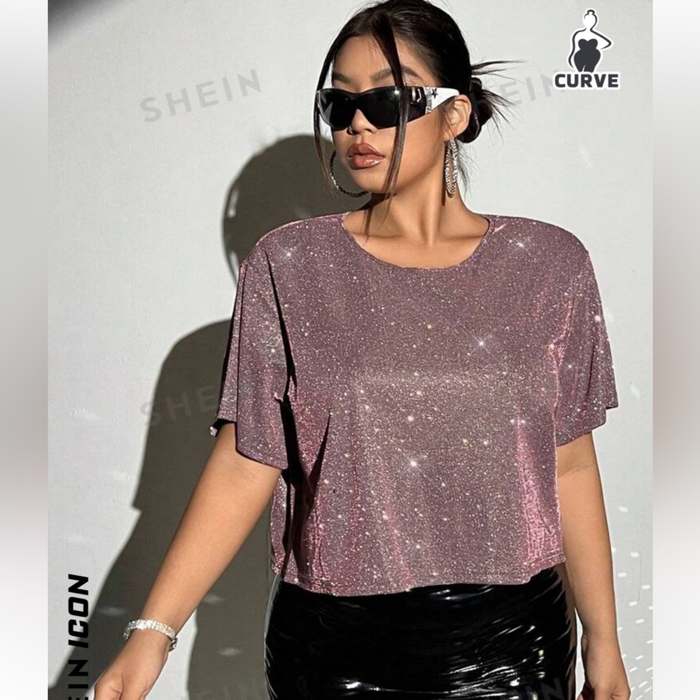 SHEIN - Glitter crop top
